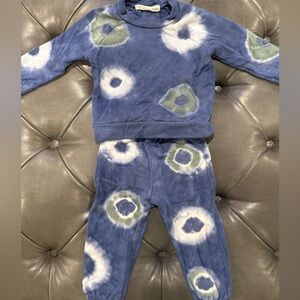 Fairwell Raglan Gym Sweats Set Blue and Green Tie-Dye - 12-18 months